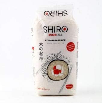 Arroz para Sushi Shiro Premium, Paquete de 1kg. Auténtica variedad japonesa Koshihikari 100% de grano corto y gordo, ideal para preparar sushi, nigiri y maki perfectos. Shiro - pack