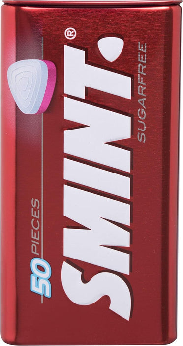 Smint Tin Fresa, pack de 12 latas de 35 gr. Caramelos comprimidos sin azúcar con un delicioso e intenso sabor a fresa para un aliento fresco y afrutado al instante. Smint - ingredientes