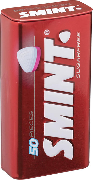 Smint Tin Fresa, pack de 12 latas de 35 gr. Caramelos comprimidos sin azúcar con un delicioso e intenso sabor a fresa para un aliento fresco y afrutado al instante. Smint - uso