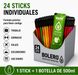 Bolero Sticks Individuales formato práctico. 24 sticks de 3g para llevar al trabajo, gimnasio, viajes y uso diario.