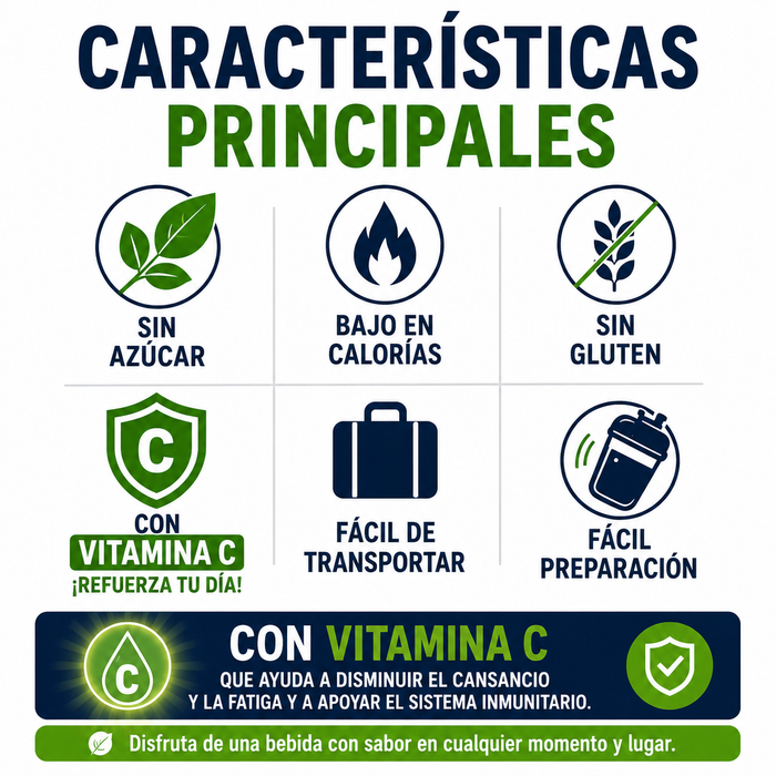 Bolero Sticks Individuales sin azúcar, sin gluten, bajo en calorías y con vitamina C. Formato práctico y fácil preparación.