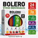 Bolero Sticks Individuales 24 x 3g. Pack surtido de bebida en polvo sin azúcar para preparar hasta 24 botellas de 500ml.