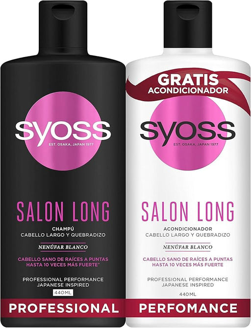 Syoss Pack Cabello Largo Anti-Rotura (Champú 440ml + Acondicionador 440ml): Fortalece tu melena de la raíz a las puntas para un crecimiento sano y fuerte. Syoss - frontal