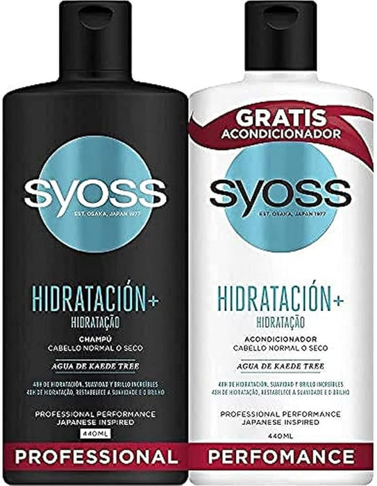Syoss Pack Hidratación Profesional para Cabello Seco (Champú 440ml + Acondicionador 440ml): Restaura la suavidad y el brillo de tu pelo con calidad de peluquería. Syoss - frontal