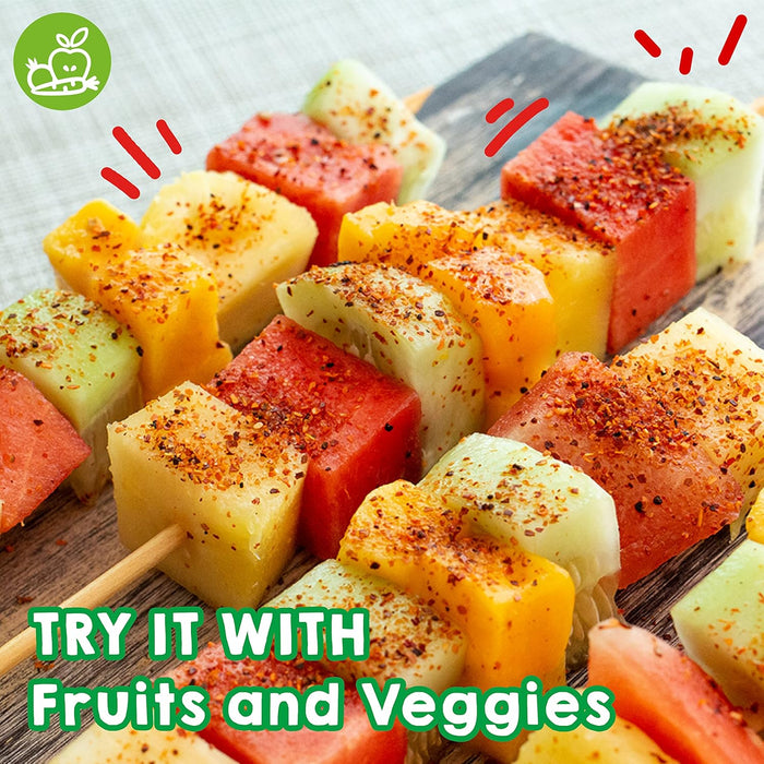 Tajín Clásico Condimento para Frutas y Snacks, formato familiar de 397g (14oz). Sazonador mexicano en polvo con chile, sal y lima para dar un toque picante y cítrico a todo. Tajin - uso