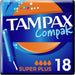 Tampax Compak Super Plus Tampones con Aplicador (18 uds): Máxima protección y discreción para los días de flujo muy abundante, con aplicador compacto. Tampax - frontal