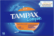Tampax Compak Super Plus Tampones con Aplicador (18 uds): Máxima protección y discreción para los días de flujo muy abundante, con aplicador compacto. Tampax - pack