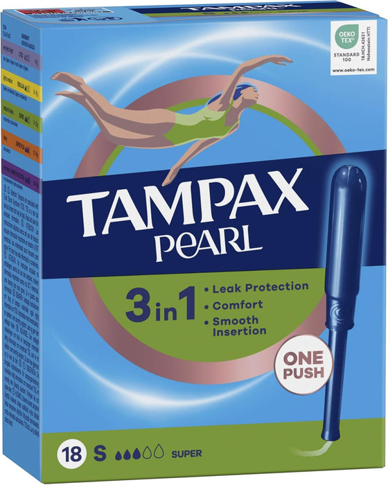 Tampax Pearl Regular Tampones con Aplicador (Formato Ahorro 36 uds): Protección antifugas superior y una inserción 5 veces más suave para una comodidad total. Tampax - lateral