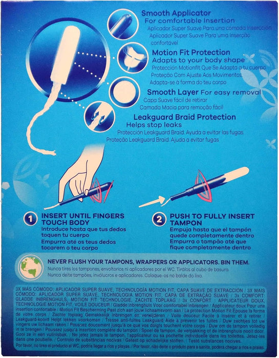 Tampax Pearl Regular Tampones con Aplicador (Pack 24 uds): Protección 3 en 1 para flujo ligero a moderado, con inserción 5 veces más suave y tecnología antifugas. Tampax - zoom