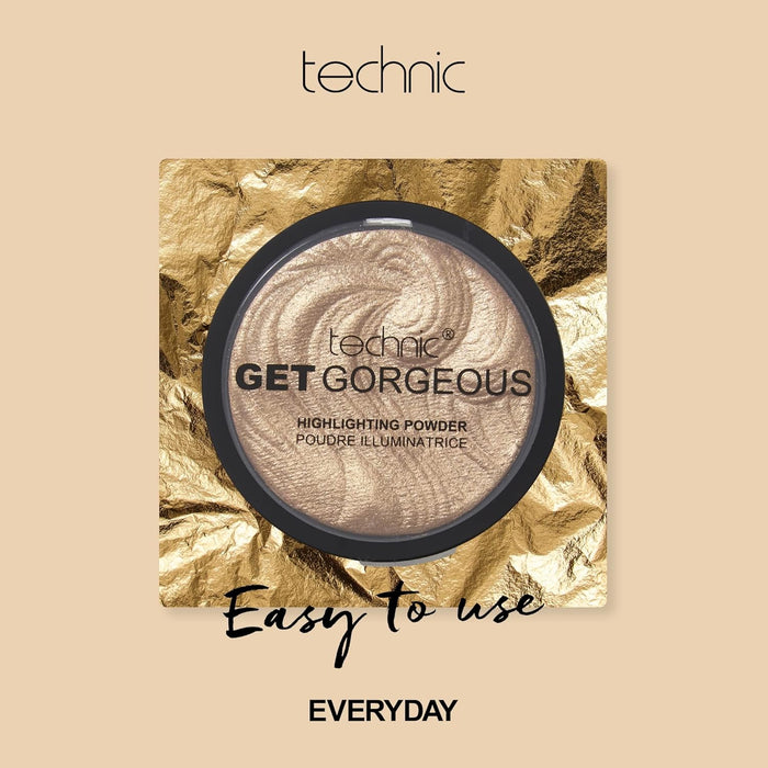 Technic Get Gorgeous Polvo Iluminador Highlighting Powder, tono 24 ct Oro (6g). Consigue un brillo dorado espectacular para rostro y cuerpo con este iluminador de alta pigmentación. Technic - ingredientes