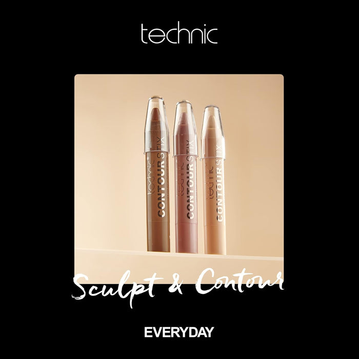 Technic Kit de 3 Barras de Contorno en Crema Contour Stix. Define, ilumina y corrige fácilmente con este set de 3 crayones para un contouring de acabado profesional. Technic - detalle