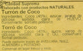 Torrons Vicens Turrón de Coco Artesano (300g): Disfruta del sabor exótico y la textura jugosa del auténtico turrón de coco elaborado de forma tradicional. Torrons Vicens - ingredientes