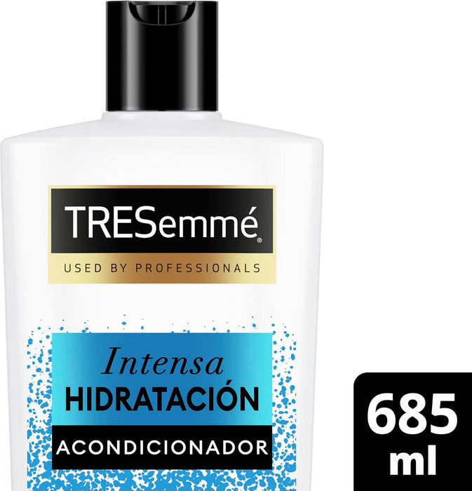 TRESemmé Acondicionador Hidratación Intensa (Pack de 2x685ml). Nutre y fortalece el pelo seco o dañado con Vitamina E, Aminoácidos y Ceramidas para un acabado de peluquería. Tresemmé - ingredientes
