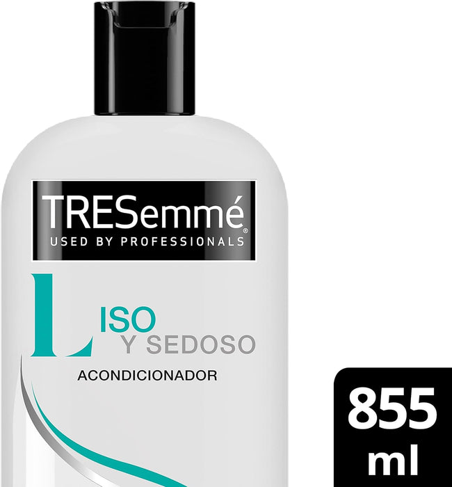 TRESemmé Acondicionador Liso y Sedoso (Pack Ahorro 6x855ml): El tratamiento definitivo para un cabello suave, hidratado, sin encrespamiento y fácil de peinar. Tresemmé - ingredientes