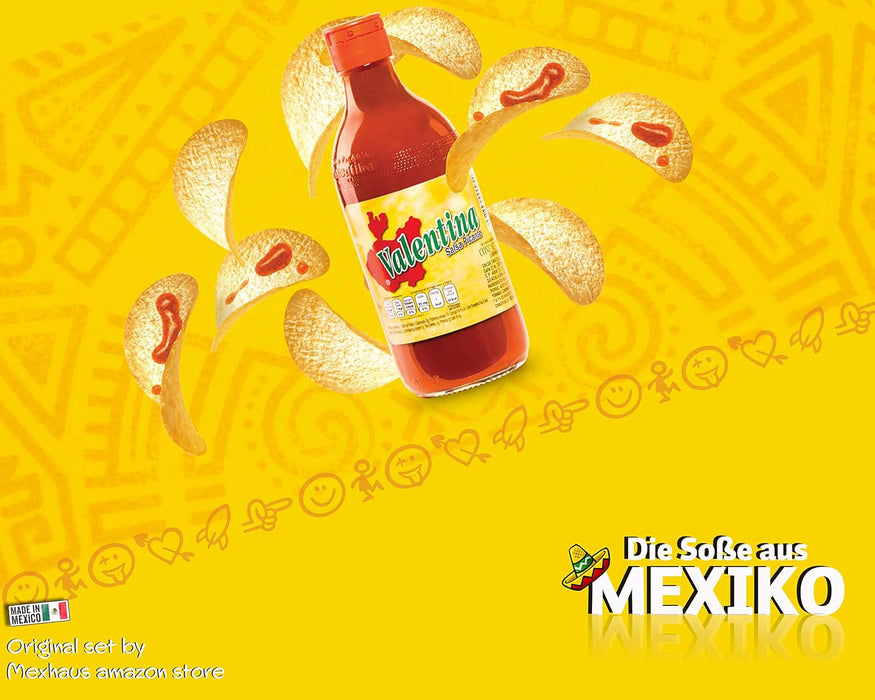 Salsa Valentina Picante Clásica Etiqueta Roja (Pack 2x370ml): El dúo imprescindible del auténtico sabor mexicano, con el toque justo de picante para disfrutar a diario. Valentina - lateral