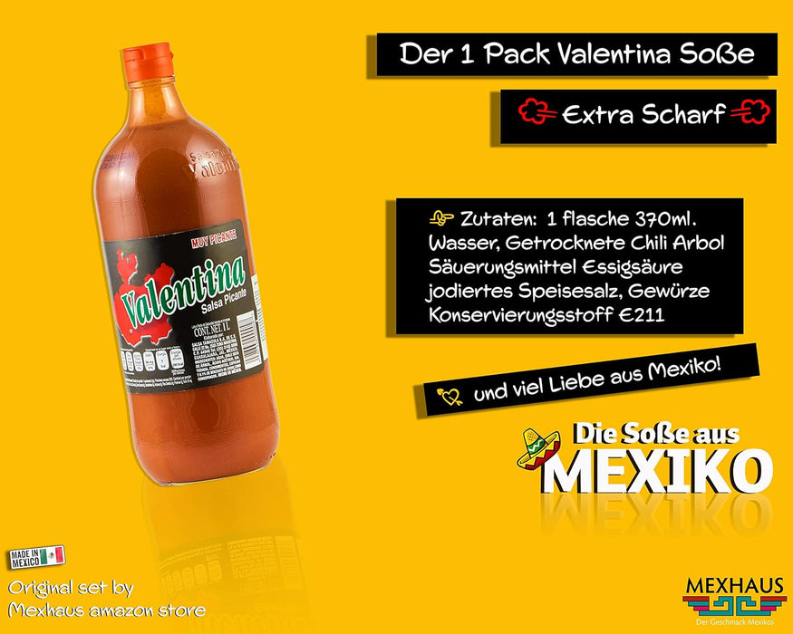 Valentina Salsa Picante Original de México (1 Litro): Disfruta del icónico sabor a chiles puya con un toque cítrico en el formato ideal para los verdaderos fans. Valentina - detalle