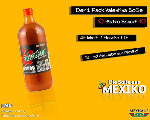 Valentina Salsa Picante Original de México (1 Litro): Disfruta del icónico sabor a chiles puya con un toque cítrico en el formato ideal para los verdaderos fans. Valentina - pack