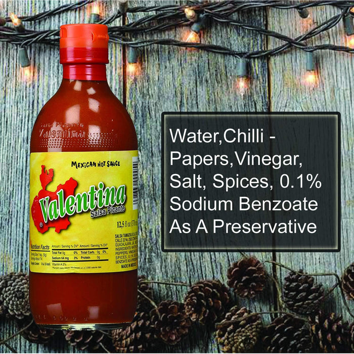 Valentina Salsa Picante Original de México (Botella 370g): El condimento mexicano por excelencia, con el auténtico sabor de chiles puya y serrano. Valentina - detalle