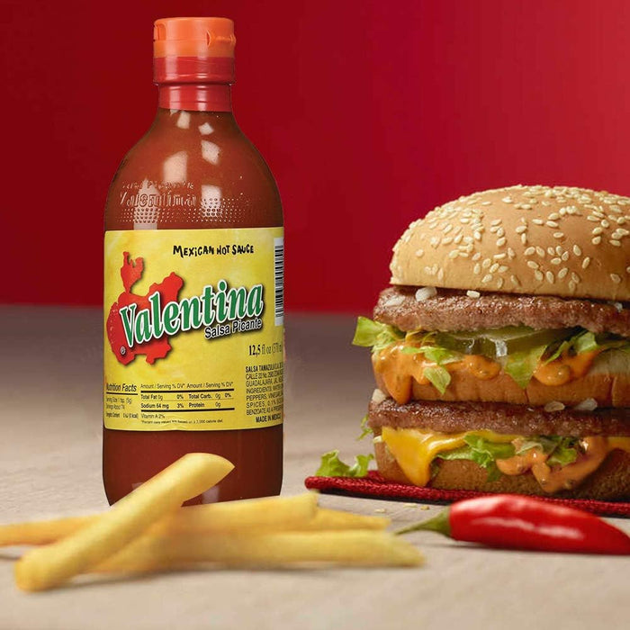 Valentina Salsa Picante Original de México (Botella 370g): El condimento mexicano por excelencia, con el auténtico sabor de chiles puya y serrano. Valentina - presentacion