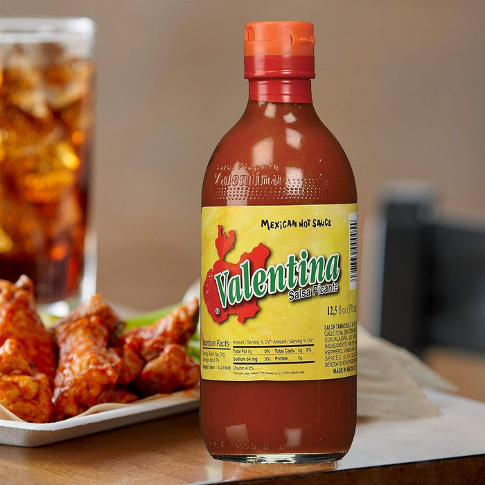 Valentina Salsa Picante Original de México (Botella 370g): El condimento mexicano por excelencia, con el auténtico sabor de chiles puya y serrano. Valentina - uso