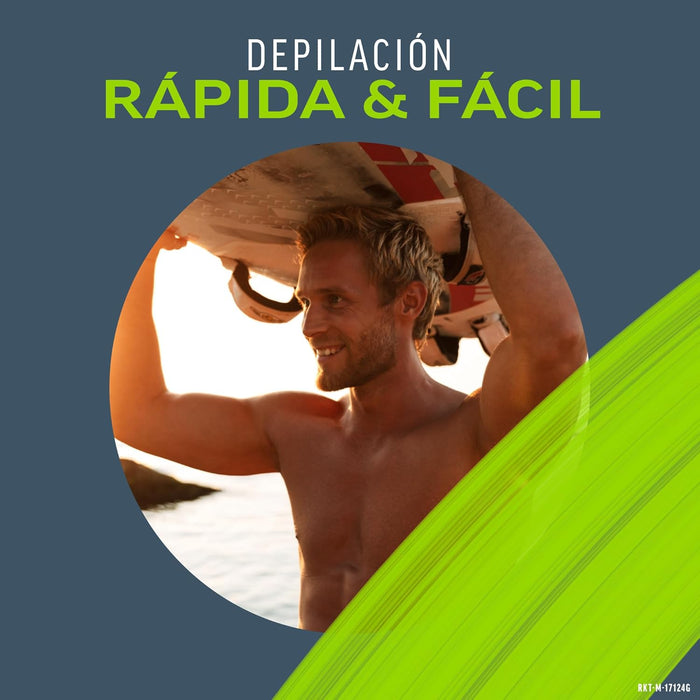 Veet Men Crema Depilatoria Corporal para Ducha, 150 ml. Para piel normal, elimina el vello de forma rápida y eficaz en espalda, pecho, brazos y piernas, hidratando la piel. Veet - extra