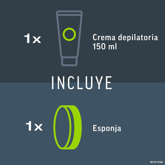 Veet Men Crema Depilatoria Corporal para Ducha, 150 ml. Para piel normal, elimina el vello de forma rápida y eficaz en espalda, pecho, brazos y piernas, hidratando la piel. Veet - presentacion