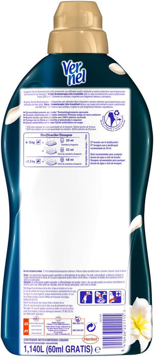 Vernel Aromaterapia Suavizante Lirio y Aceite de Jazmín (Pack 8x57 Lavados): Sumérgete en una fragancia floral y relajante que dura semanas en tu ropa. Vernel - detalle