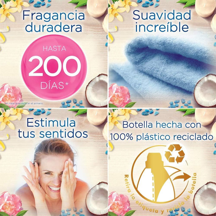 Vernel Aromaterapia Suavizante Té Blanco y Peonía (Pack 8x57 Lavados): Una fragancia delicada y relajante para 456 lavados de suavidad y frescor duradero. Vernel - presentacion
