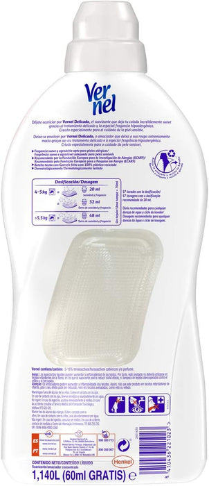 Vernel Aromaterapia Suavizante Té Blanco y Peonía (Pack 8x57 Lavados): Una fragancia delicada y relajante para 456 lavados de suavidad y frescor duradero. Vernel - uso