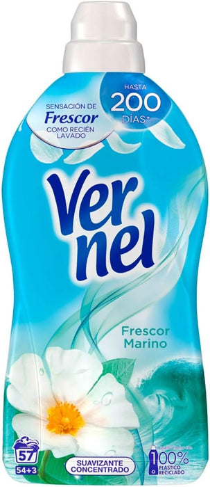 Vernel Suavizante Concentrado Cielo Azul (76 Lavados): Disfruta de una suavidad increíble y una fragancia fresca que dura hasta 200 días en tu ropa. Vernel - ingredientes