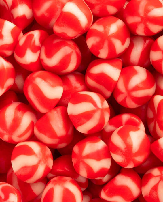 Vidal Caramelos de Goma Twist Fresa y Nata (Bolsa 1,5kg): Disfruta del clásico toffee masticable bicolor con un irresistible sabor a fresa y nata, en formato de 250 unidades. Vidal - detalle