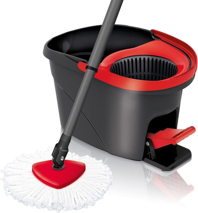 Vileda Easy Wring & Clean, Sistema de Limpieza Completo con Cubo a Pedal y Fregona Giratoria 2 en 1. La solución definitiva para un fregado cómodo y sin salpicaduras. Vileda - presentacion