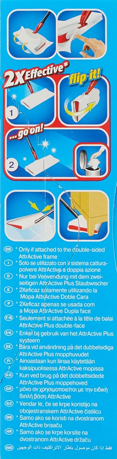 Vileda Recambios para Mopa Attractiva Plus (Pack 12 uds): Gamuzas electrostáticas desechables para una limpieza en seco rápida, higiénica y eficaz. Vileda - pack
